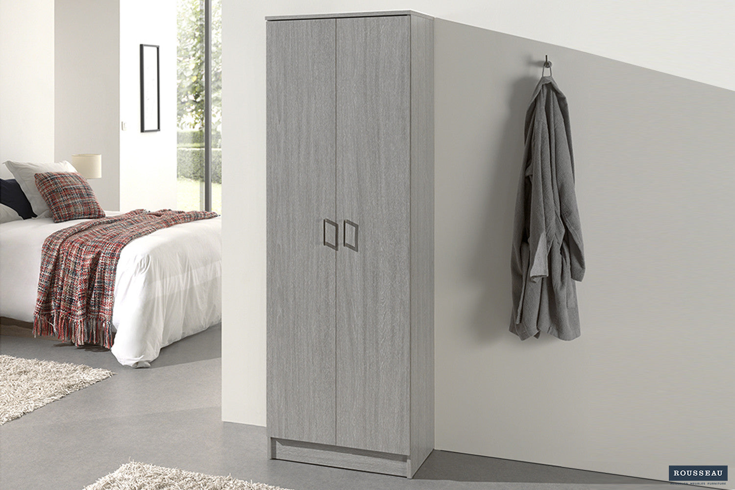 Opbergkast Laura 2 deuren en 4 legplanken Grijze Eik