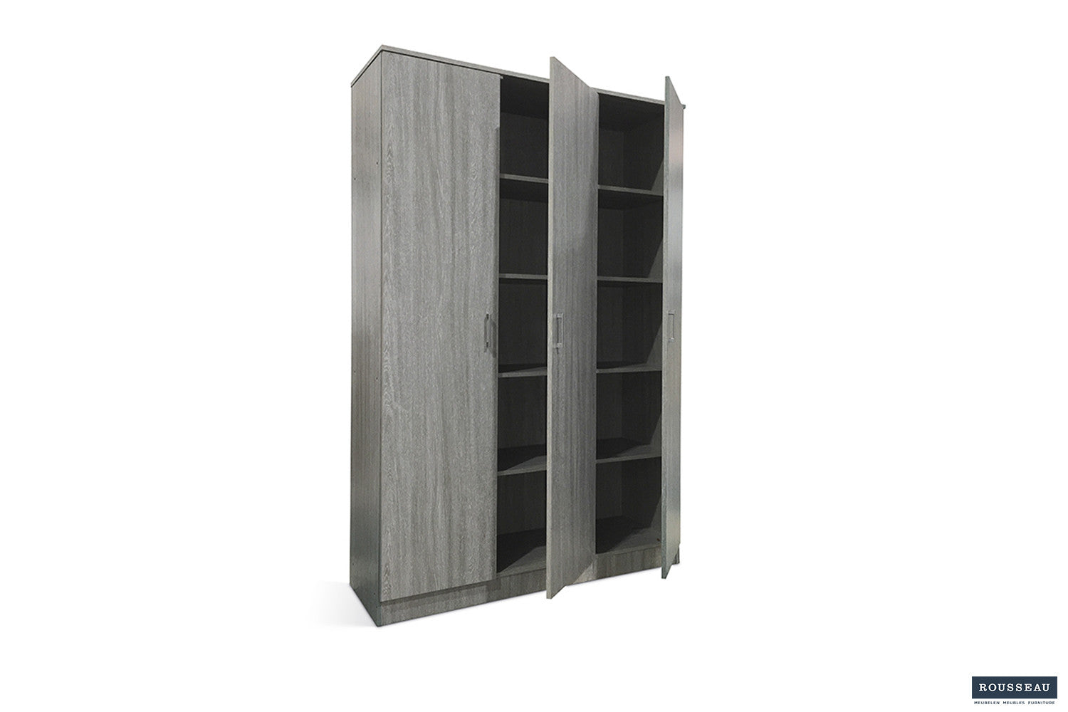 Opbergkast Laura 3 deuren en 4 legplanken Grijze Eik