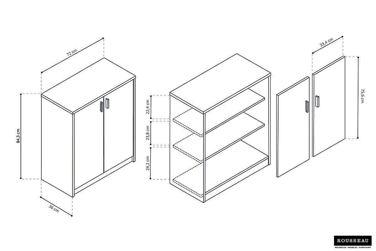 Commode Avan 2 deuren Sonoma