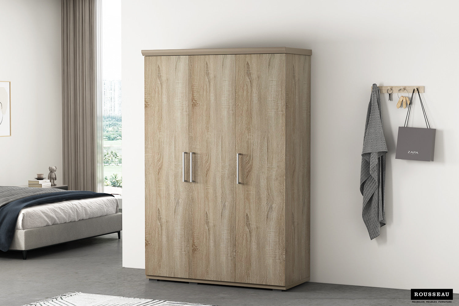 Kledingkast Ferano 3 deuren Sonoma