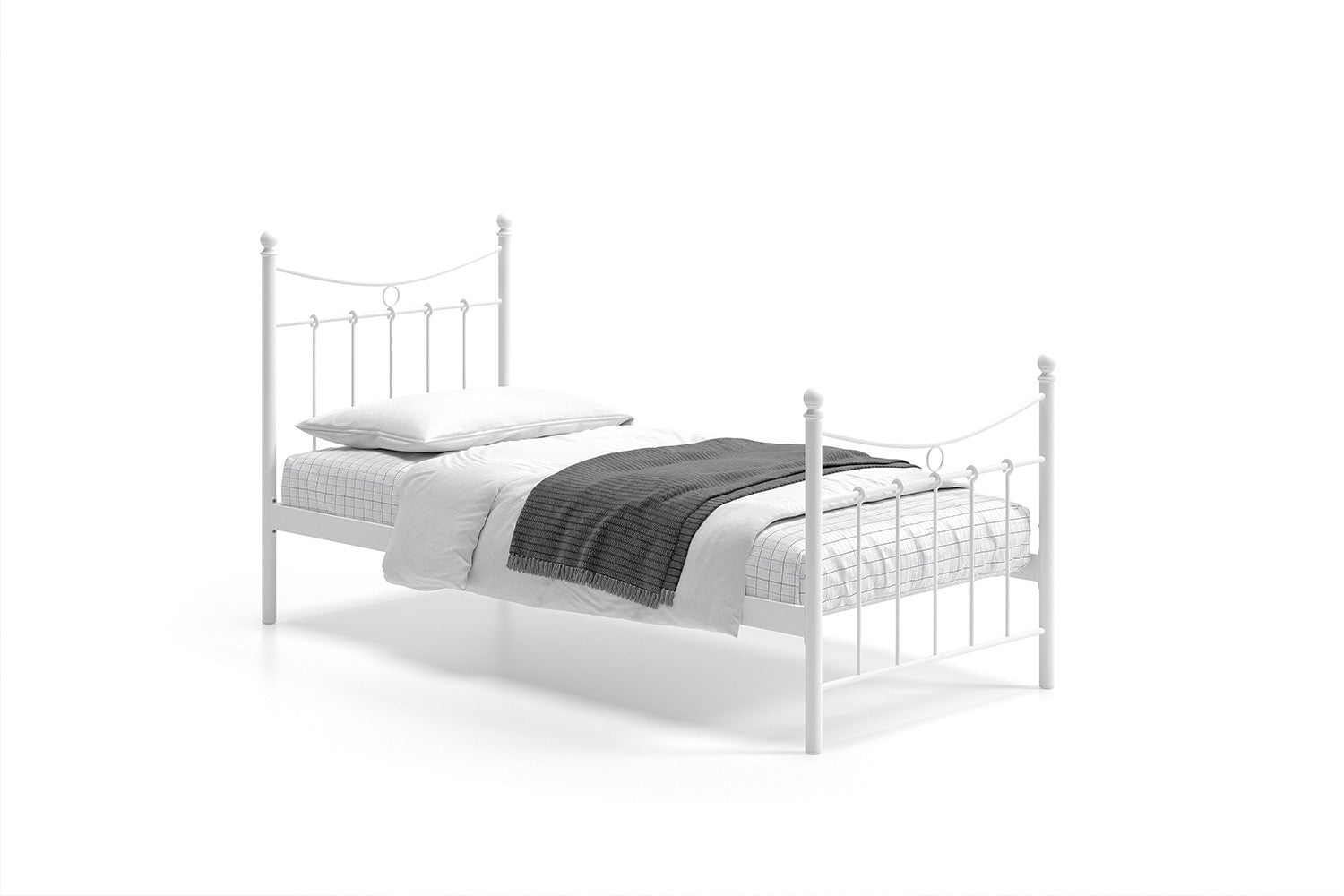 Bed Sandra 90x200 met lattenbodem Wit