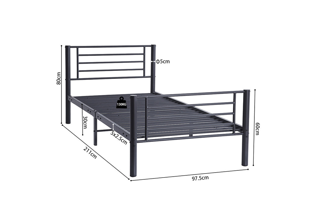 Bed Sola 90x200 Metaal Donkergrijs