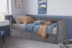 Bed Pamina 90x200 met lattenbodem Stof Grijs
