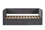 Bed Pamina 90x200 met lattenbodem Stof Grijs