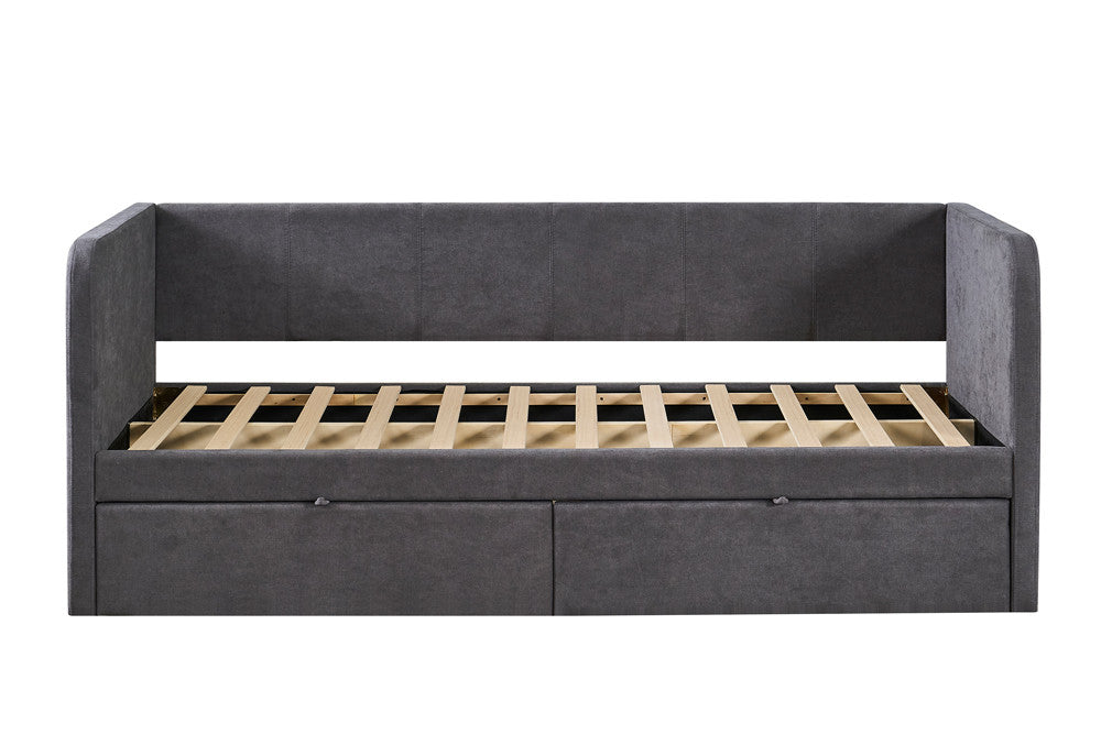 Bed Pamina 90x200 met lattenbodem Stof Grijs