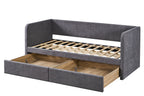 Bed Pamina 90x200 met lattenbodem Stof Grijs