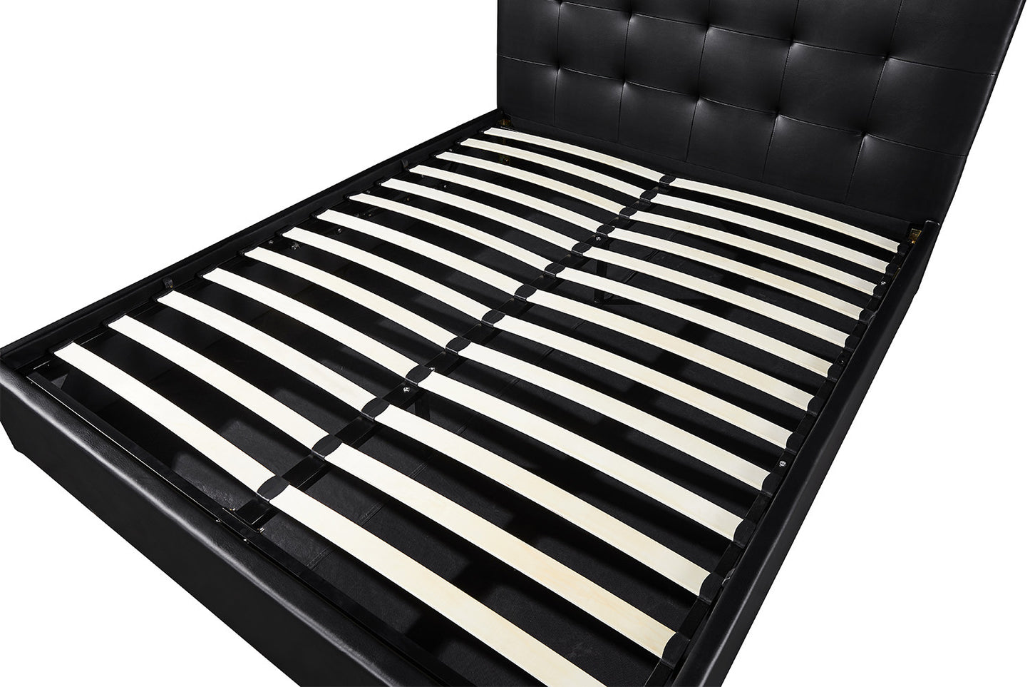 Bed met koffer Pimera 160x200 met lattenbodem PU Zwart