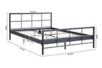 Bed Derek 140/160x200 Metaal Donkergrijs