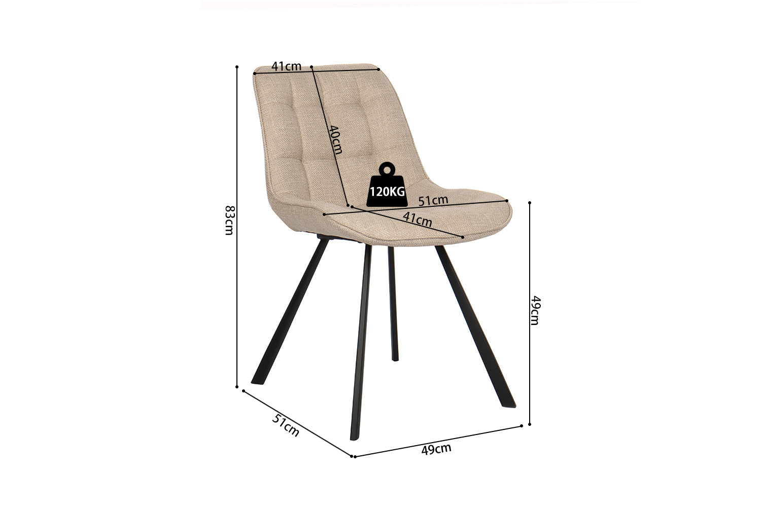 Eetkamerstoel Norex Metaal Beige
