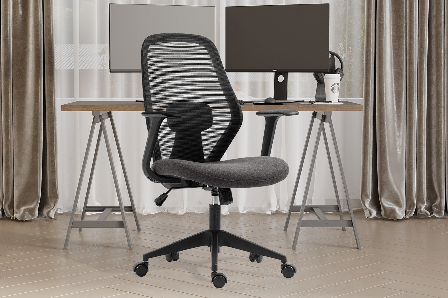 Bureaustoel Ruud Mesh Zwart/Grijs