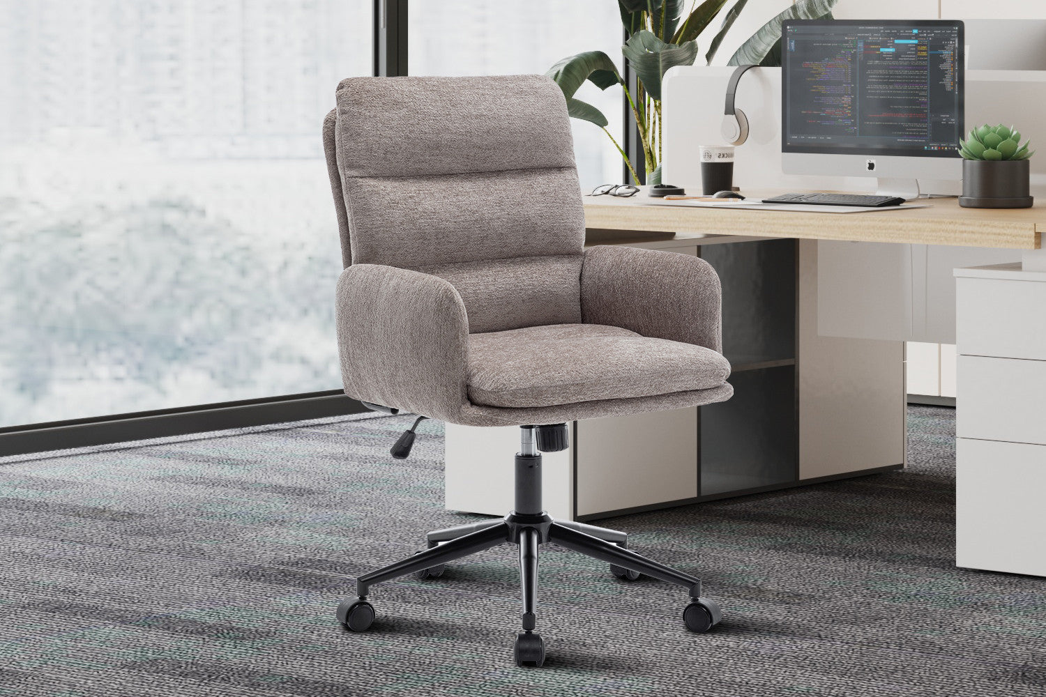 Bureaustoel Miana Stof Fabb Raven 30 Zand