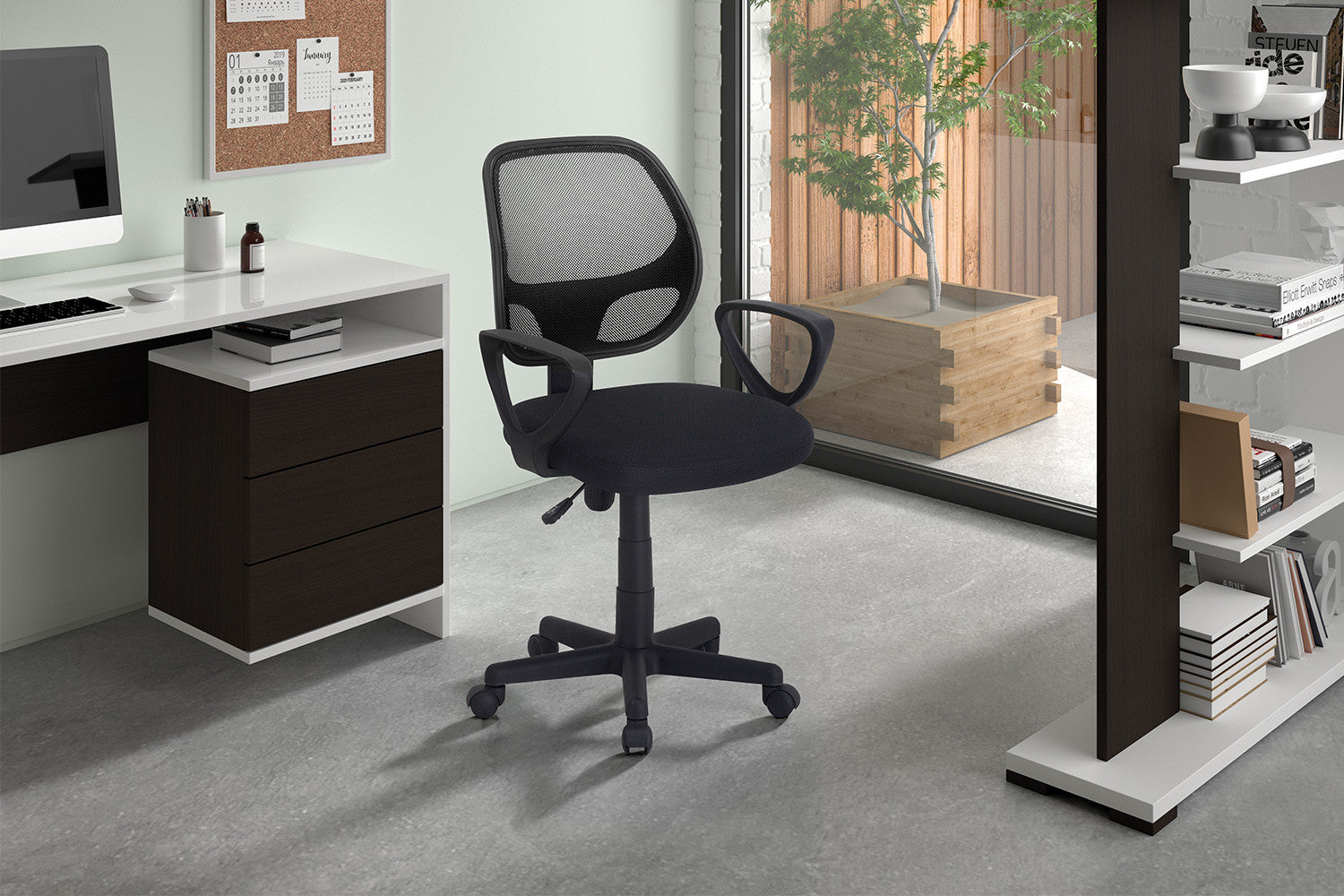 Bureaustoel Hans Mesh Zwart