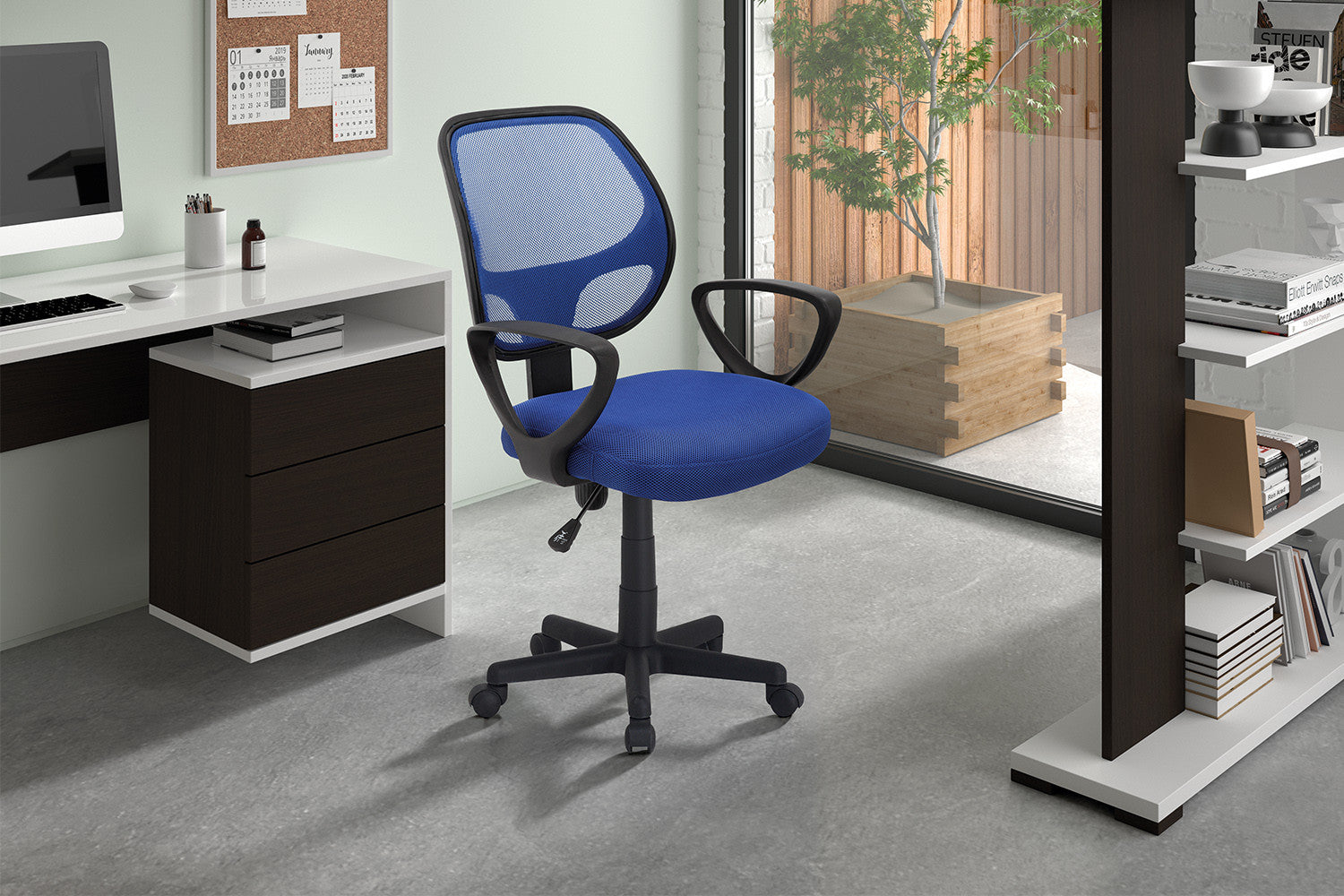 Bureaustoel Hans Mesh Blauw